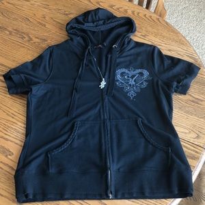 Seven7 short-sleeved zip up. 14/16. NWOT.